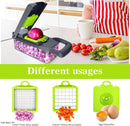 Vegetable Chopper with 10 Blades ABS Plastic Green Black