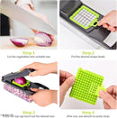 Vegetable Chopper with 10 Blades ABS Plastic Green Black