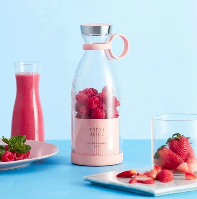 Mini Blender Pink Clear ABS for Home Office