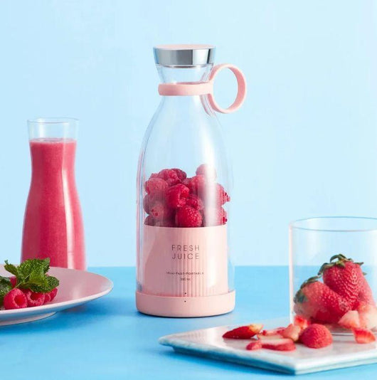 Mini Blender Pink Clear ABS for Home Office