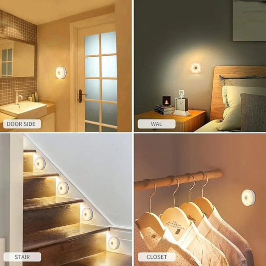 Wireless Sensor Night Lamp White Plastic Multipurpose