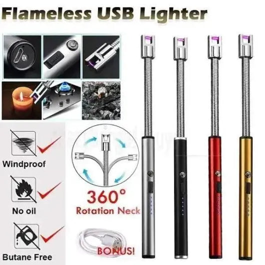 Electric Lighter Stainless Steel Multicolor Instant Ignition