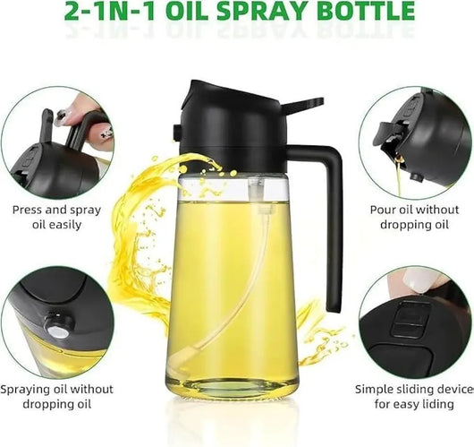 Glass Oil Sprayer with Spray Nozzle for Kitchen Use