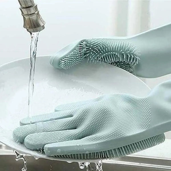 Silicone Dish Washing Gloves Multicolor Heat Resistant