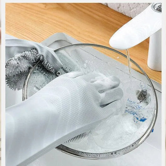 Silicone Dish Washing Gloves Multicolor Heat Resistant