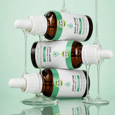 Olim Naturals Acne Fighting Serum | Salicylic Acid + Niacinamide + Vitamin C + Hyaluronic Acid | Anti-Acne Face Serum for Oily & Acne-Prone Skin – 30ML