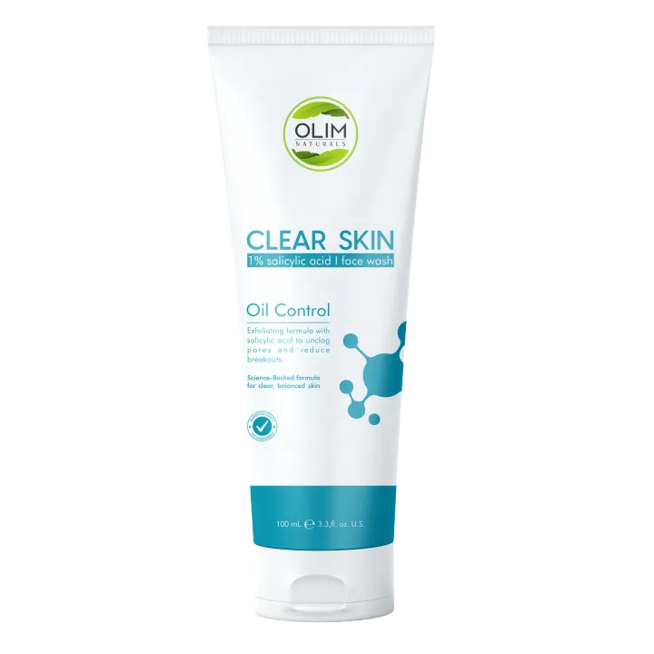 Olim Naturals Salicylic Acid Face Wash 100ml | Anti-Acne, Blemish Busting, Oil Control | ISO + HALAL + PCSIR Certified | Gel Cleanser for Acne-Prone Skin | Deep Pore Cleansing