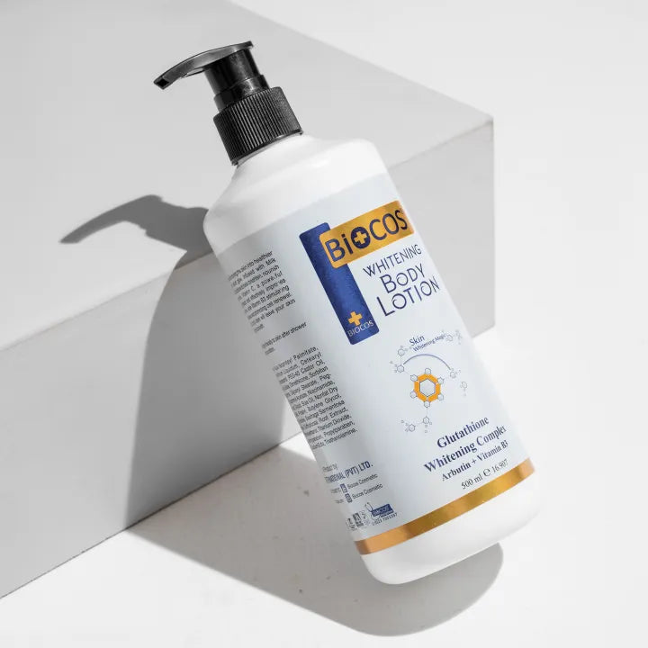 Biocos Premium Whitening Body Lotion 500ml | Moisturizing & Brightening Formula | Sensitive Skin | Long-Lasting Hydration | Fresh Scent | 25% OFF