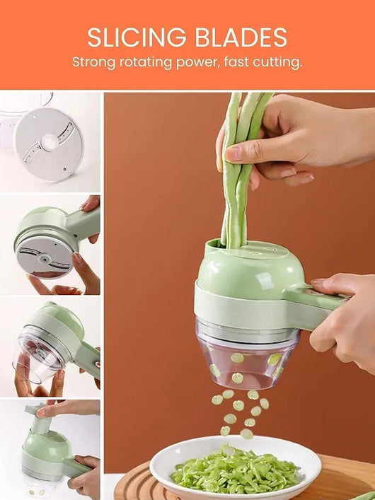 Electric Food Chopper Green ABS Kitchen Tool