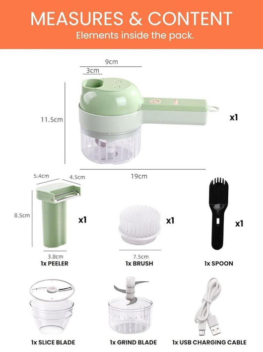 Electric Food Chopper Green ABS Kitchen Tool