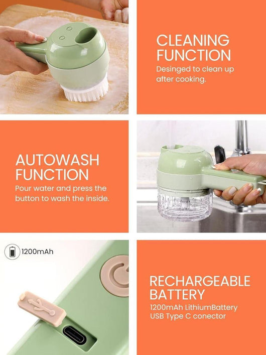 Electric Food Chopper Green ABS Kitchen Tool