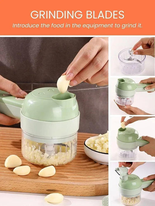 Electric Food Chopper Green ABS Kitchen Tool