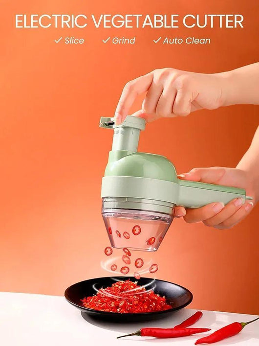 Electric Food Chopper Green ABS Kitchen Tool