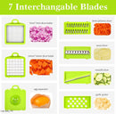 Vegetable Chopper with 10 Blades ABS Plastic Green Black