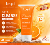 Loyi Vitamin C Brightening Face Wash 100ml | Niacinamide + Licorice Extract + Vitamin C | Deep Cleansing, Oil Control, Pore Refining | Gentle Foaming Cleanser | All Skin Types
