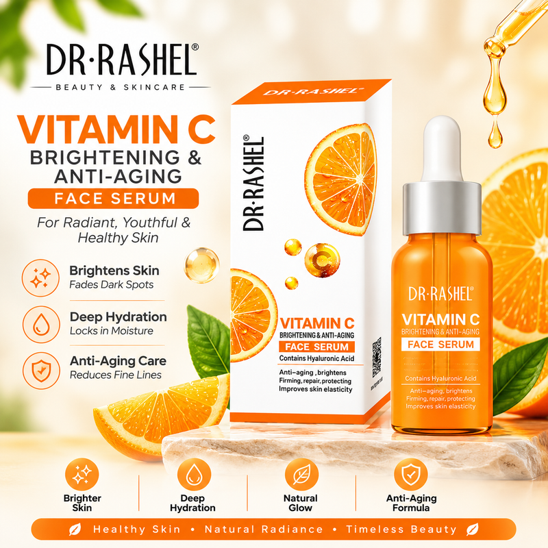 DR.RASHEL Vitamin C Brightening & Anti-Aging Face Serum | Whitening + Moisturizing + Anti-Aging | All Skin Types | 50ML – DRL-1431