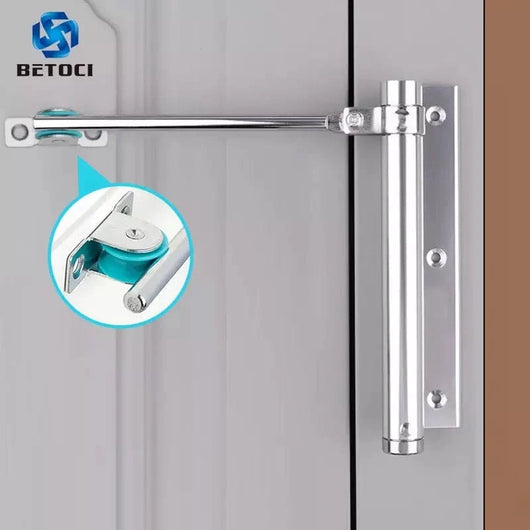 Adjustable Aluminum Alloy Automatic Door Closer, Mute Adjustable Automatically Surface Mounted Auto Closing Door, Self-Closing for Middle-Weight Door